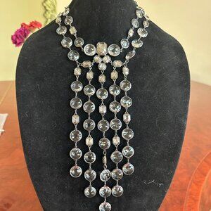 NWT CHICO'S Cascading Silver Tone Statement Necklace